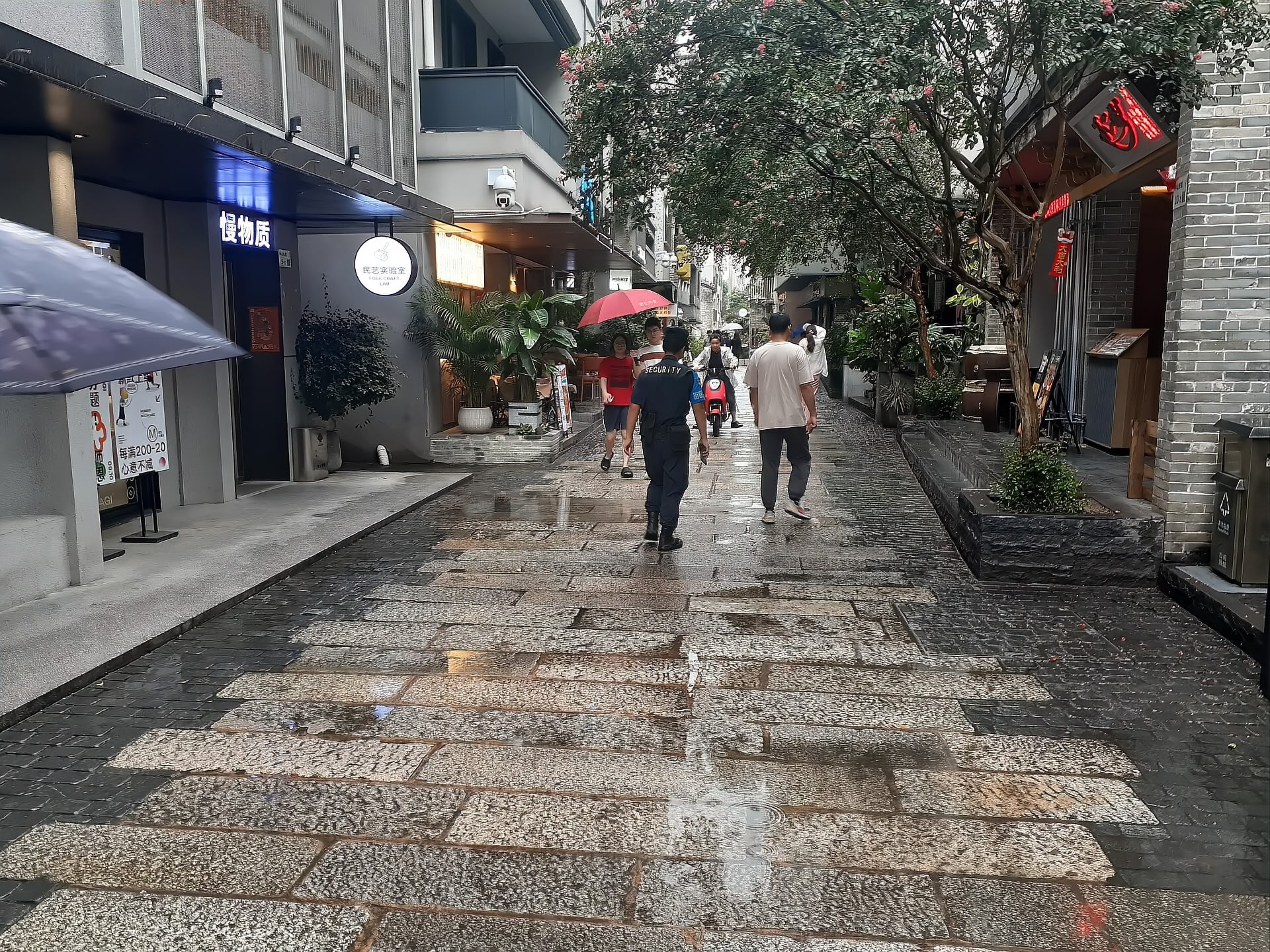 Lanes of shops and cafes inside the old town wall at Nantou, Shenzhen
